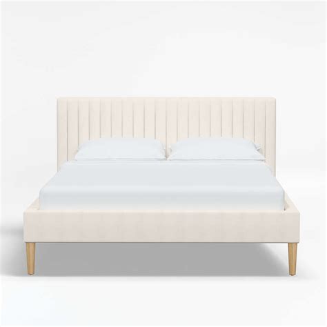 Camilla California King Linen White Channel Bed Crate And Barrel