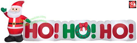 11 12 Gemmy Airblown Inflatable Christmas Santa Claus Ho Ho Ho Sign