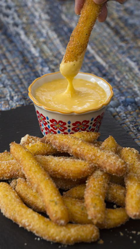 Savory Churros With Cheese Dip Recipe In 2019 Desserts Cheese Dip