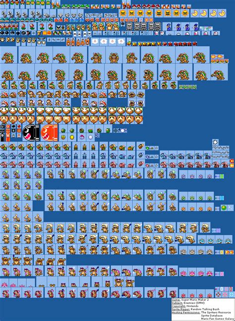 The Spriters Resource Full Sheet View Super Mario Maker 2 Enemies