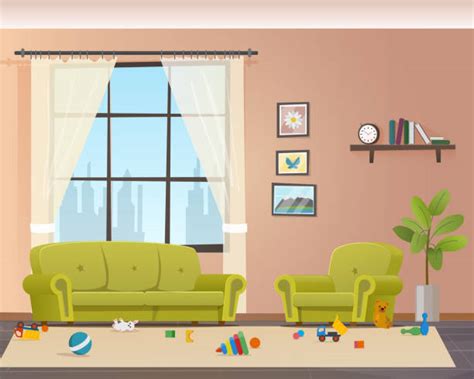 Messy Living Room Clipart Cartoon Man Old Dirty Living Room With