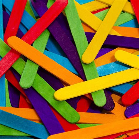 Jumbo Popsicle Sticks Wooden Colored Craft Sticks Stix 200 Pack