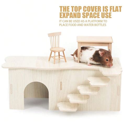 Hamster Maze With Multiple Chambers And Hideaways Wooden House With