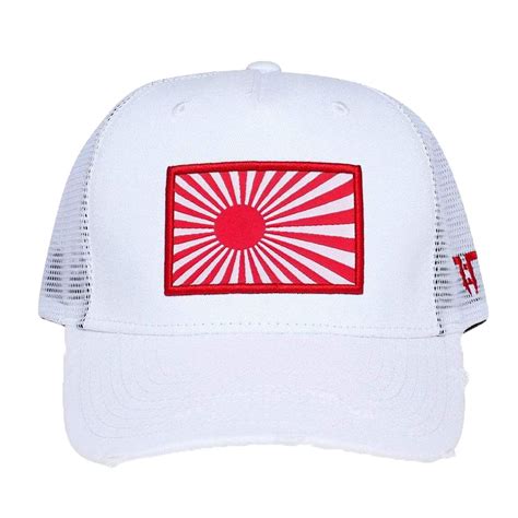 Free delivery over £30, with 24/7 shopping. Tokyo Time Rising Sun Cap - White / Red | Sun cap, Cap ...