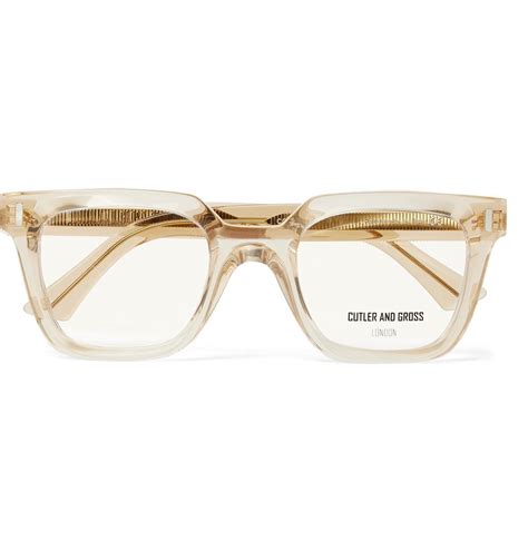 cutler and gross 1305 square frame acetate optical glasses yellow cutler and gross