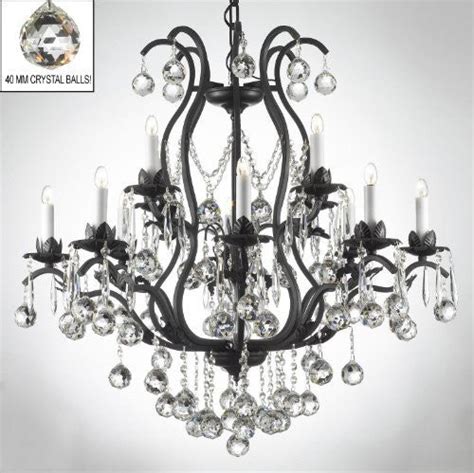 Wrought Iron Crystal Chandelier Lighting Dressed W Crystal Balls A8