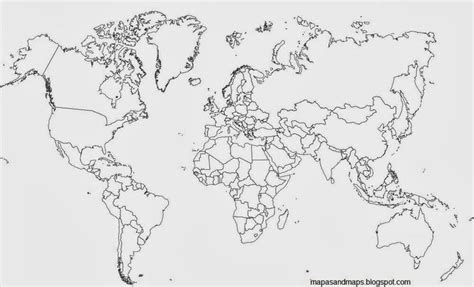 Mapas And Maps Mapa Planisferio Con División Política Y Sin Nombres