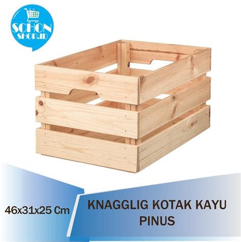 Jual Box Kayu Kotak Hiasan Dekorasi Knaglig Kayu Pinus 46x31x25cm Di