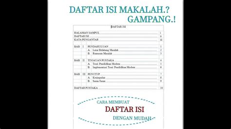 Cara membuat cakwe jenis ini mirip dengan cakwe asin. CARA MUDAH MEMBUAT DAFTAR ISI (MAKALAH),! - YouTube