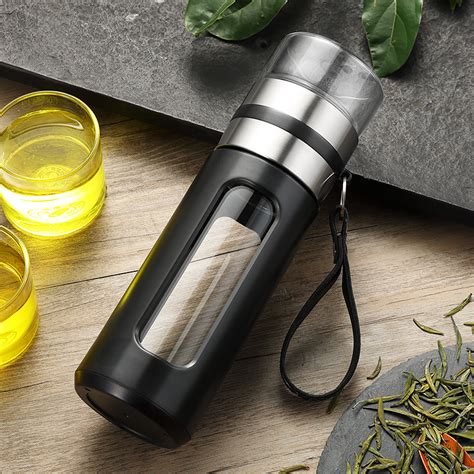 Double Wall Borosilicate Glass Insulated Vacuum Thermos With Infuser