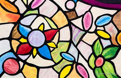 Stained Glass Colored Pencil Painting By Robert Kelch Md Redbubble