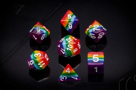 Rainbow Dice Dnd Dice Set Dungeons And Dragons Ttrpg D20 Etsy