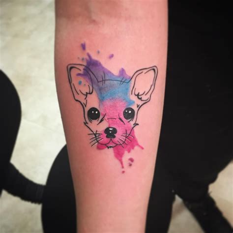 Watch lebron getting tattoo of kobe on his leg; Tony Davis on Instagram: "Watercolor chihuahua tattoo. " | Chihuahua tattoo, Mini tattoos, Tattoos