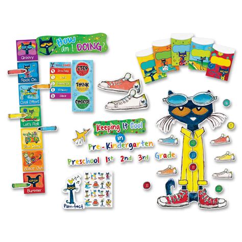Teacher Created Resources Pete The Cat Bulletin Board Set Bedford