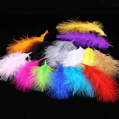 buy xuezhiyu 100pcs 10 15cm 4 6inches colors turkey feathers marabou feathers