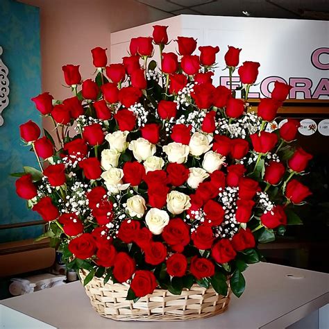 Large 100 Red Rose Basket In Downey Ca Chitas Floral Designs