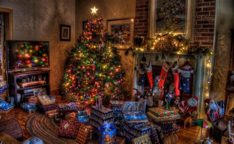 Discover our great range of xmas presents for all. Wallpaper : tree, Christmas, presents, fireplace, holiday ...
