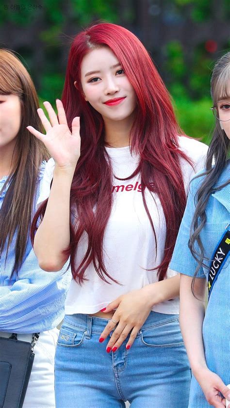 Mijoo Lovelyz 190525 Red Hair Korean Kpop Girls Red Hair