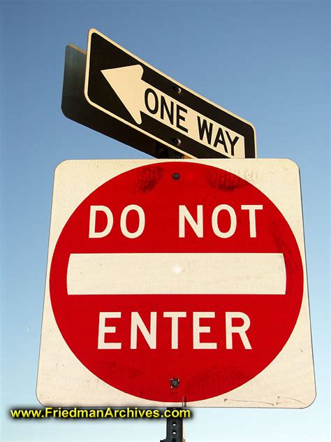 Do Not Enter And One Way Signs The Friedman Archives Stock Photo