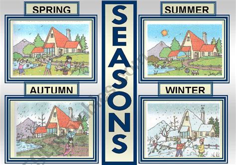 Seasons Poster Esl Worksheet By Memthefirst