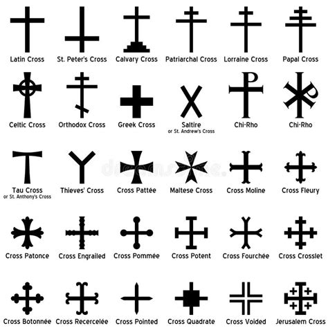 Christian Crosses Collection Stock Vector Illustration Of Elements