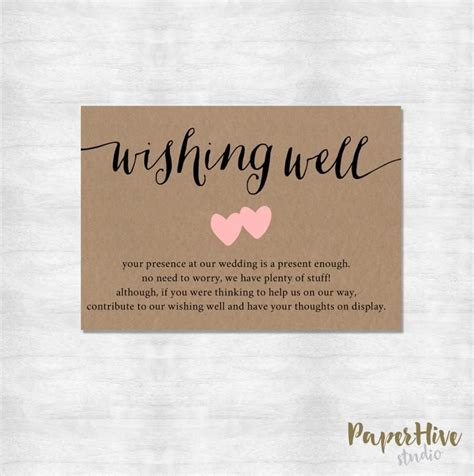 Wedding well wishes card ideas. No gifts wording; contribution to honeymoon | Wishing well ...