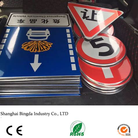 China Custom Made Reflective Sheeting Circle Aluminum Road Warning Sign