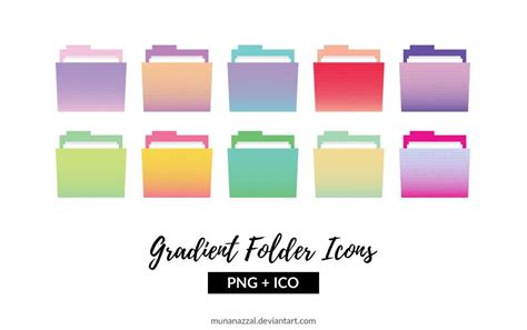 Gradient Folder Icons By Munanazzal On Deviantart In 2020 Folder Icon