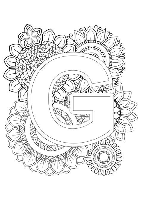 Free, printable coloring book pages, connect the dot pages and color by numbers pages for kids. Mindfulness Coloring Page - Alphabet (With images) | Alphabet coloring pages, Valentine coloring ...