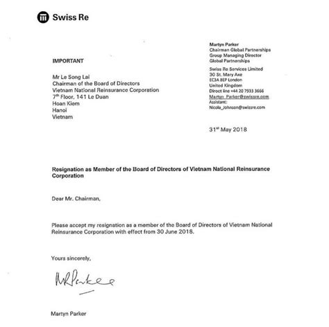 Sample Browse Our Example Of Board Of Directors Resignation Board