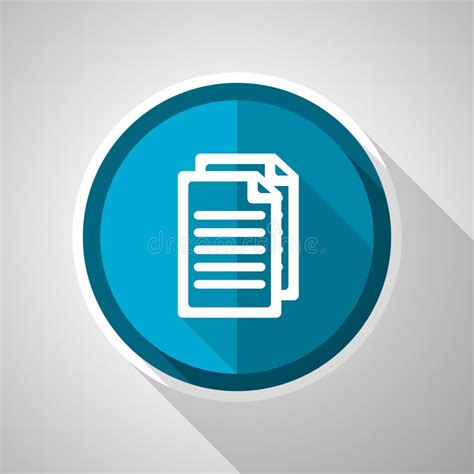 Document File Copy Symbol Flat Design Vector Blue Icon With Long