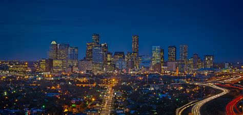 Houston Night Skyline Picture Houston Night Skyline Photo Houston