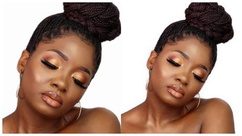 Golden Bronze Makeup Tutorial For Dark Skin Youtube