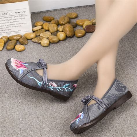 Women Embroidered Slip On Shoes Flower Embroidered Shoes Etsy