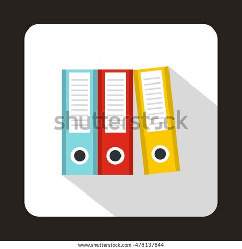 Folders Icon Flat Style Isolated Long Stock Vector Royalty Free