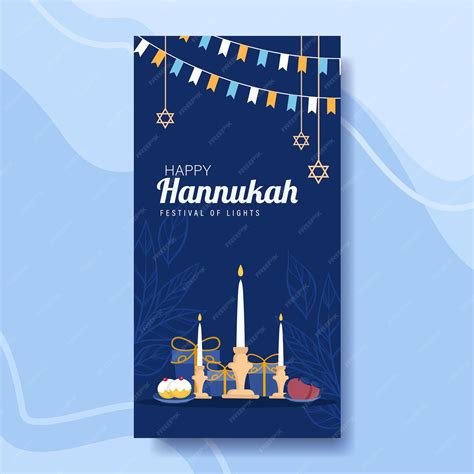 Premium Vector Happy Hanukkah Jewish Festival Of Lights Poster