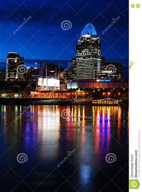 Cincinnati At Night Editorial Photography Image Of Cincinnati 78046757
