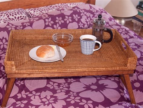Check out our wicker serving tray selection for the very best in unique or custom, handmade pieces from our home & living shops. Rattan Breakfast Tray with Legs