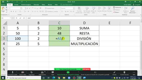 FÓrmulas En Excel Suma Resta Multiplicación División Ii Btpi