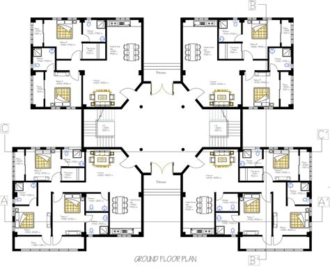 Apartment Floorplans Square Kitchen Layout