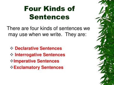 Ppt Four Kinds Of Sentences Powerpoint Presentation Free Download