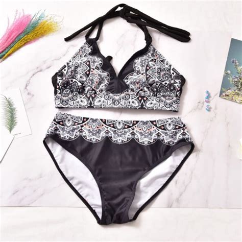 Push Up Bademode Triangle Gebunden Bikini Set Mit Nackentr Ger Hallobh