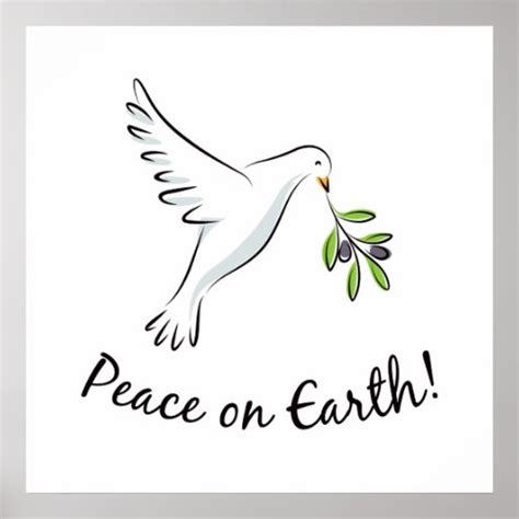 Peace Dove With Olive Branch Posters Zazzle