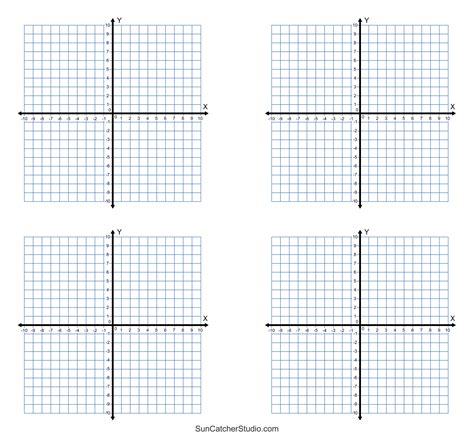 Coordinate Grid 4 Quadrants Labeled Graph Paper Print