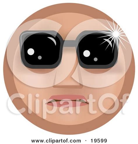 We have a full tank of gas, half a pack of cigarettes, it's dark, and we're wearing sunglasses. Clipart Illustration of a Famous tan Smiley Face Wearing ...
