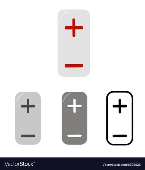 Vertical Buttons With Plus And Minus Icons Vector Image