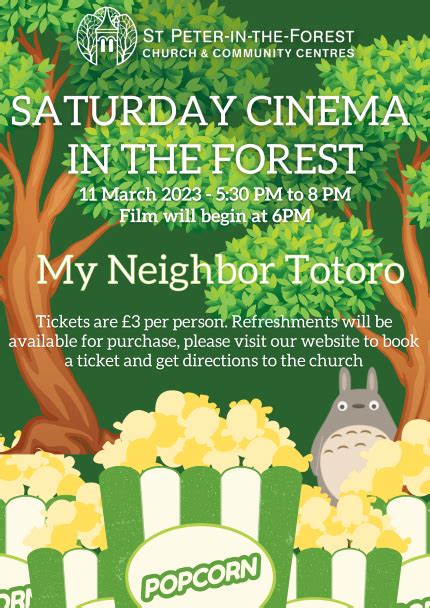 Saturday Cinema In The Forest My Neighbor Totoro Events In And