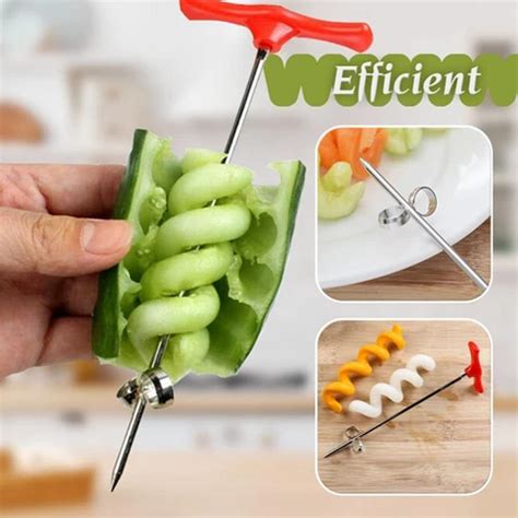 Manual Spiral Screw Slicer Plastic Pp Handle Stainless Steel Wire
