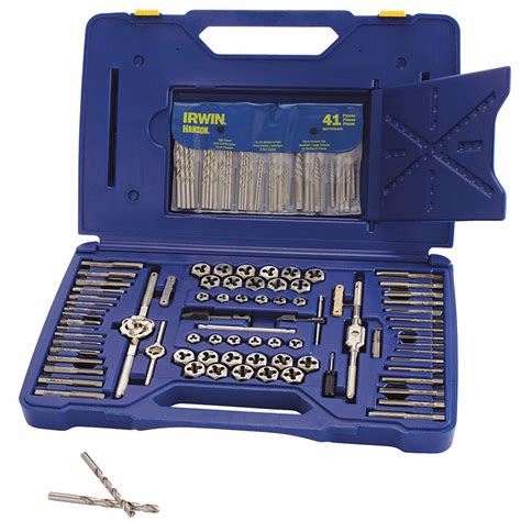 Irwin Hanson 117 Piece Carbon Steel Tap Die And Drill Set With 4 To