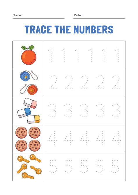 Tracing Numbers 1 5